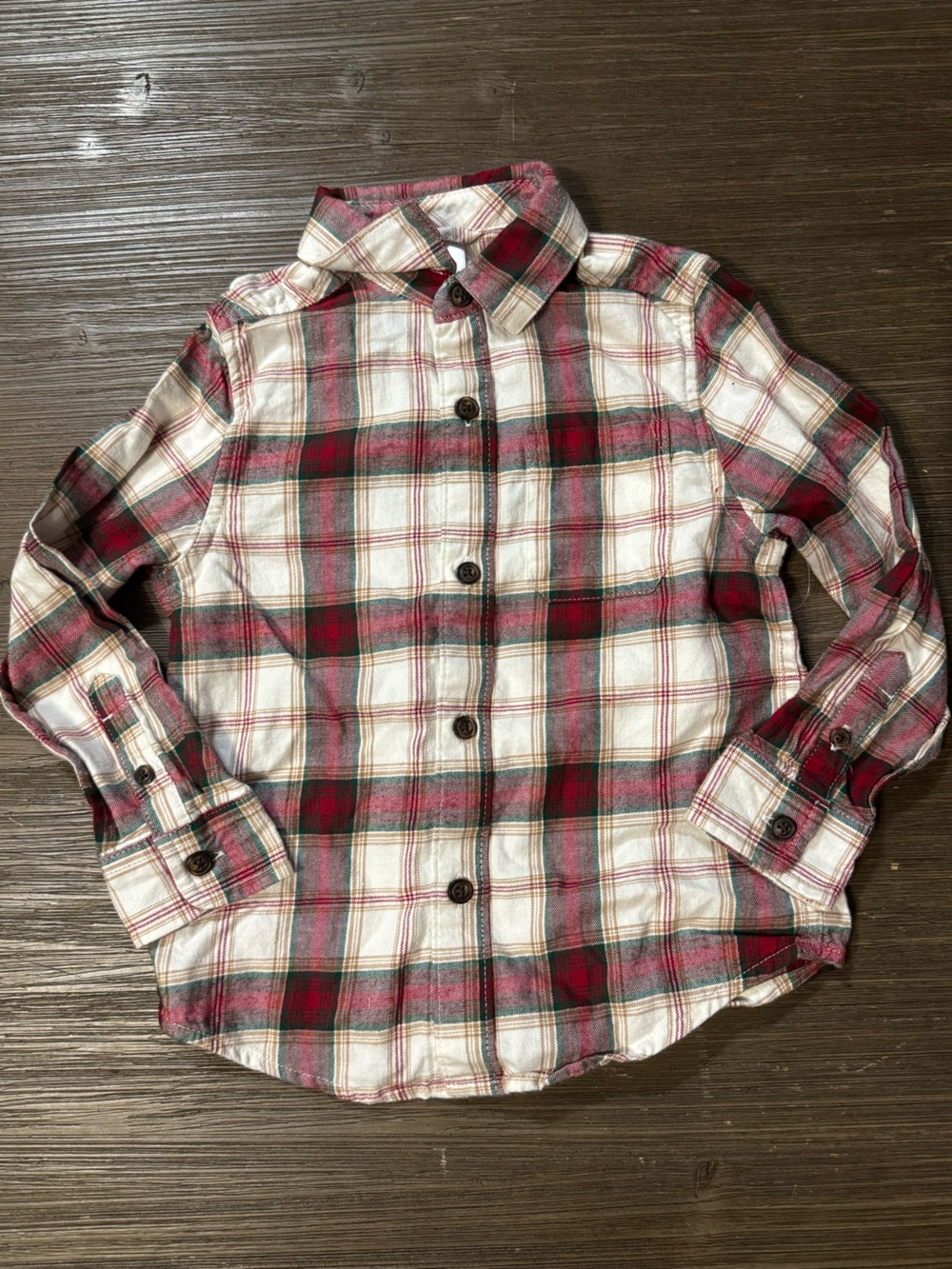 Gymboree Red Green White Plaid Button-Up Shirt